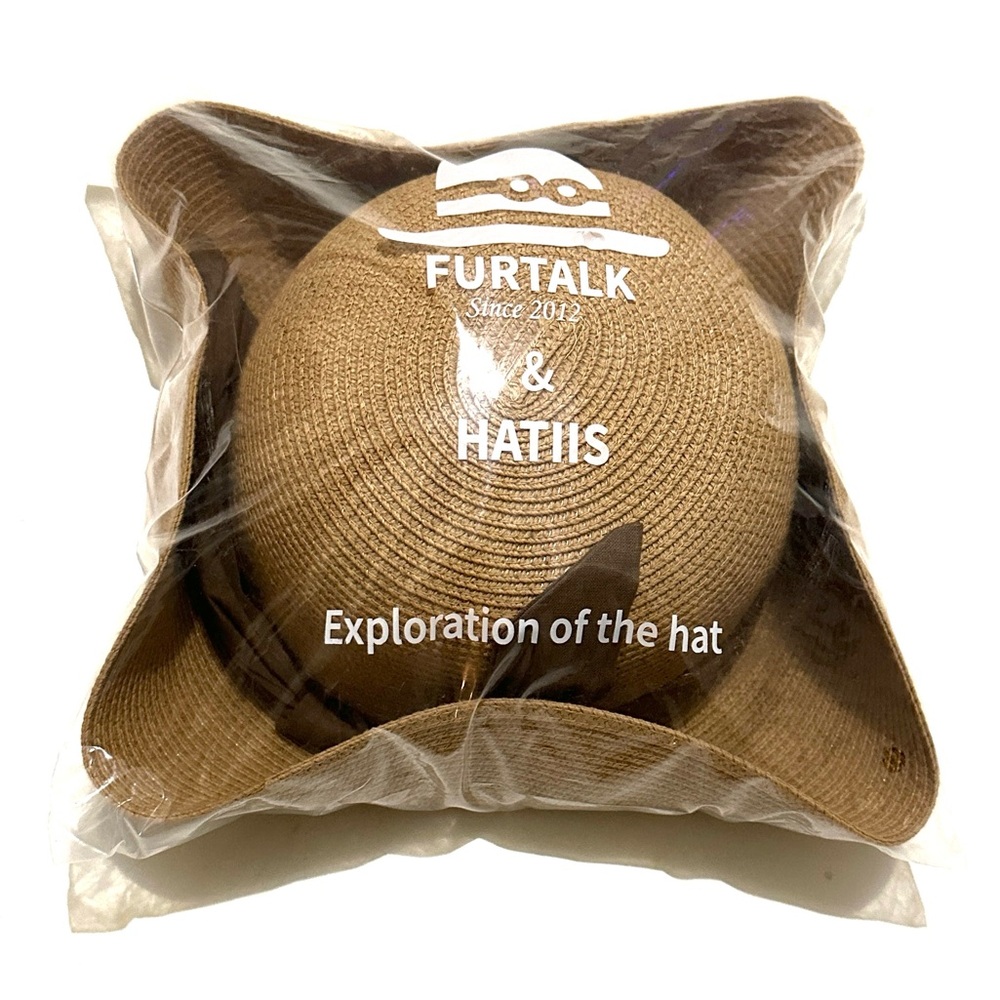 FURTALK Womens Beach Sun Straw Hat UV UPF 80+ Travel Foldable Brim Summer UV Hat - Picture 2 of 4